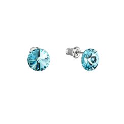 Náušnice Rivoli so Swarovski Elements Light Turquoise 8 mm