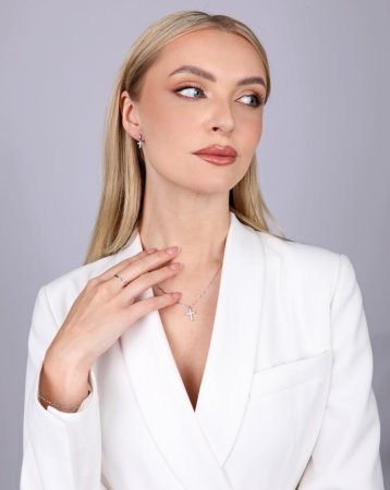 Strieborný prsteň krížik 65001