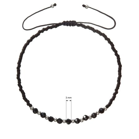 Textilné Miyuki náramok čierny onyx 13037.3 black