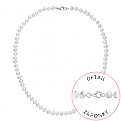 Perlový náhrdelník z riečnych perál so zapínaním z bieleho 14 karátového zlata 822001.1/9260B biely