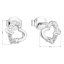 Stříbrné náušnice pecka se zirkonem bílé srdce 11051.1