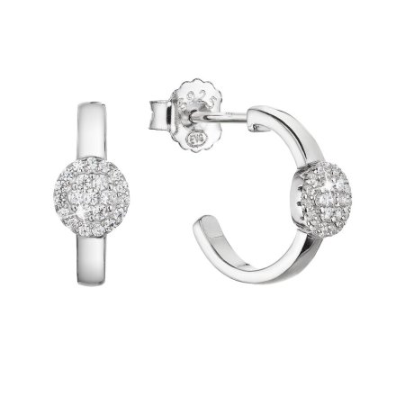 Strieborné náušnice kruhy so zirkónmi 11437.1 crystal