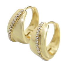 Pozlacené stříbrné náušnice kroužky ve tvaru kapky s krystaly Swarovski Elements