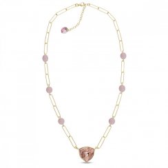 Strieborný pozlátený náhrdelník ružový Trilliant NG4706VR6RQ Vintage Rose