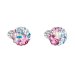 Stříbrné náušnice pecka s krystaly Swarovski mix barev kulaté 31336.3 Water Lilly