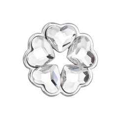 Strieborný prívesok s kryštálmi Swarovski biele srdce 34234.1 Krystal