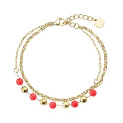 Náramok oceľový s červeným achátom 43066.3