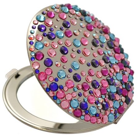 Kosmetické kapesní zrcátko se Swarovski Elements Corals VI Lila