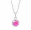 Strieborný náhrdelník s okrúhlym opálom a kryštálmi Swarovski Light Fuchsia veľký