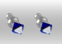 Náušnice modré so Swarovski Elements kocka Bermuda Blue 4 mm