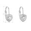 Stříbrné náušnice visací se zirkonem bílé srdce 11216.1