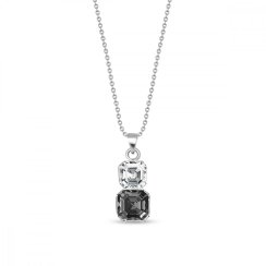 Náhrdelník šedý se Swarovski Elements Imperial Duo NT44802CSN Silver Night