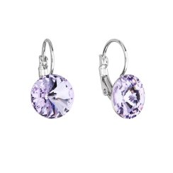 Náušnice Rivoli so Swarovski Elements Violet 12 mm