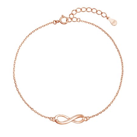 Pozlacený stříbrný ROSE náramek nekonečno 63010 rose