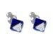 Náušnice se Swarovski Elements kostka Bermuda Blue 6 mm