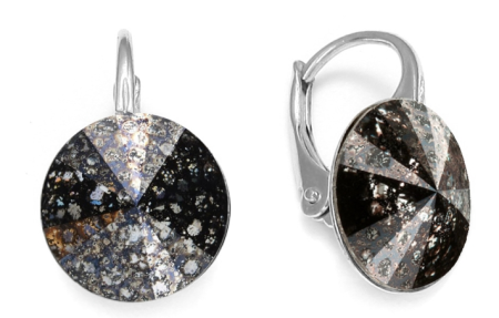 Náušnice čierne Rivoli sa Swarovski Elements Sweet Candy K112212BP Black Patina 12 mm