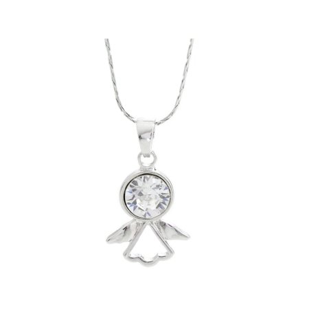 Náhrdelník čirý se Swarovski Elements Anděl Krystal