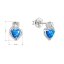 Strieborné náušnice srdca z modrého syntetického opálu a zirkónmi 11469.3 blue