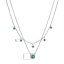 Stříbrný náhrdelník dvojitý se zelenými zirkony 12186.3 emerald