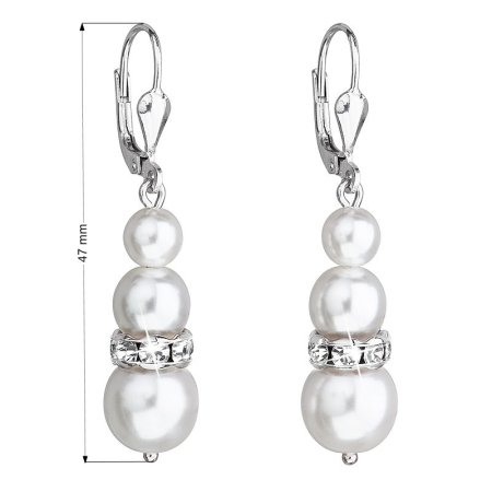 Náušnice so Swarovski Elements 31150.1 biela perla