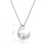 Stříbrný náhrdelník s pravou říční perlou v půlkruhu se zirkony 22041.1