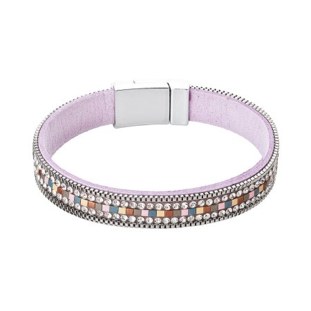Náramek mix barev textilní 53008.3 purple