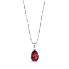 Stříbrný náhrdelník se Swarovski Elements červená kapka Baroque N432010SC Scarlet