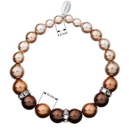 Náramok so Swarovski Elements perla hnedá 33016.3 Brown