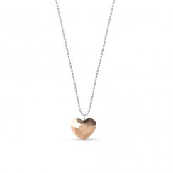 Náhrdelník srdce čirý se Swarovski Elements Heart N2808RG Rose Gold