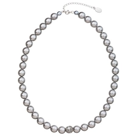 Náhrdelník šedá perla se Swarovski Elements 32011.3 Light Grey