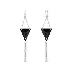 Náušnice čierne so Swarovski Elements Trident KW327118J Jet