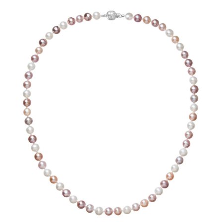 Perlový náhrdelník z říčních perel se zapínáním z bílého 14 karátového zlata 822004.3/9266B multi