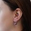 Stříbrné náušnice visací s krystaly Swarovski fialové kulaté 31176.3 Amethyst