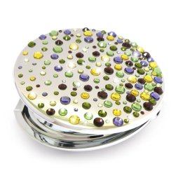 Kosmetické kapesní zrcátko se Swarovski Elements Corals IV Mix Zeleno - Žluté