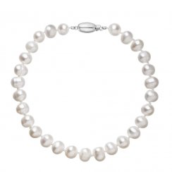 Perlový náramek z říčních perel se zapínáním z bílého 14 karátového zlata 823001.1/9271B bílý