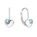 Strieborné visiace náušnice so Swarovski kryštálmi modré srdiečka 31299.3 Aqua