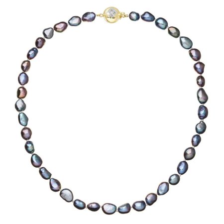 Perlový náhrdelník z riečnych perál so zapínaním zo 14 karátového zlata 922027.3/9270A peacock