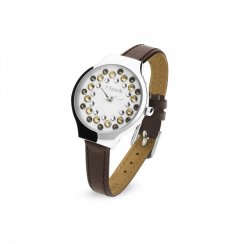 Dámske hodinky so Swarovski Elements Dotty hnedé ZDT29BRGS