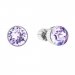 Stříbrné náušnice Swarovski pecka s krystaly fialové kulaté 31113.3 Violet