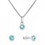 Sada šperkov s kryštálmi Swarovski náušnice, retiazka a prívesok modrej 39177.3 Light Turquoise