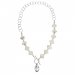 Strieborný náhrdelník biely Clover N6106C1MPW Krystal