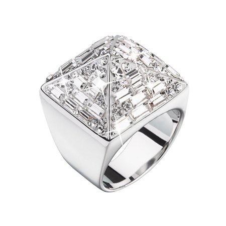 Prsteň so Swarovski Elements pyramída 35810.1 Krystal
