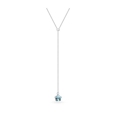 Náhrdelník so Swarovski Elements kvetinka Krystal + Aqua
