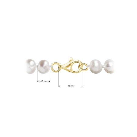 Perlový náramok z riečnych perál so zapínaním zo 14 karátového zlata 923001.1/9260 biely