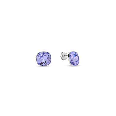 Náušnice so Swarovski Elements štvorec 10 mm Busso K447010PL Provence Lavender