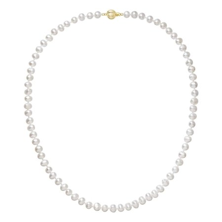 Perlový náhrdelník z riečnych perál so zapínaním zo 14 karátového zlata 922001.1/9272A biely
