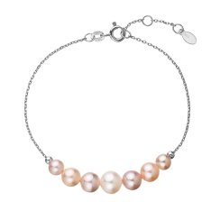 Strieborný náramok 7 riečnych perál na retiazke 23024.3 multi