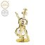 Kovová pozlacená figurka Housle s bílými krystaly Swarovski Elements