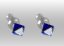 Náušnice modré so Swarovski Elements kocka Bermuda Blue 4 mm