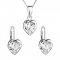 Sada šperků s krystaly Swarovski náušnice, řetízek a přívěsek bílé srdce 39141.1 Krystal